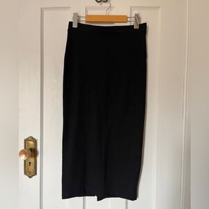 Black knit pencil midi skirt goth minimalist